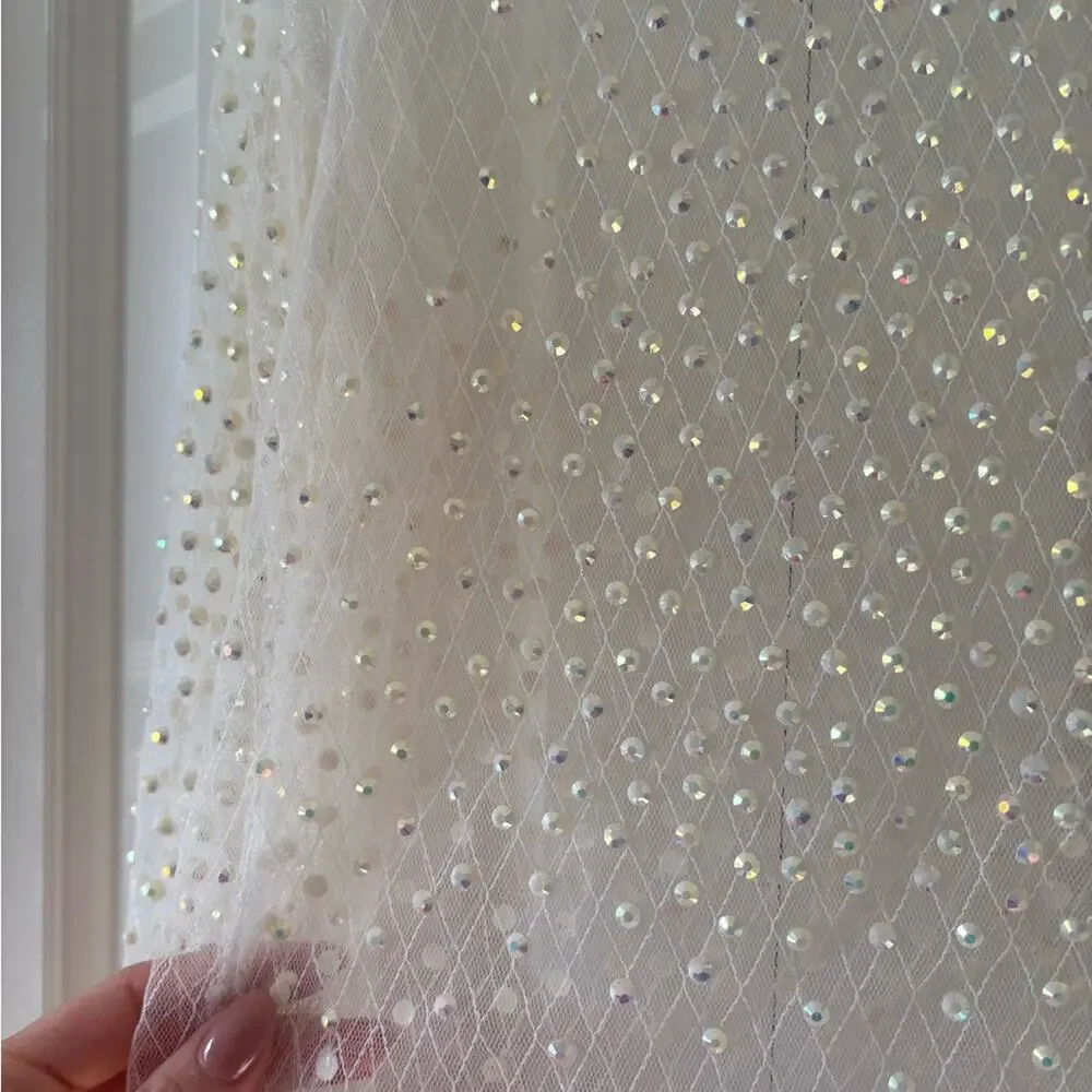 Bear Dance Ivory Sheer Pearl-Embellished Long Sleeve Top - Picture 6 of 6